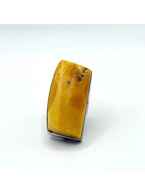 Vintage Poland Butterscotch Egg Yoke Amber Ring Size 5
